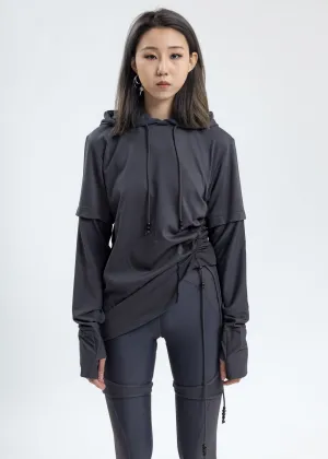 Grey Twisted Hoodie