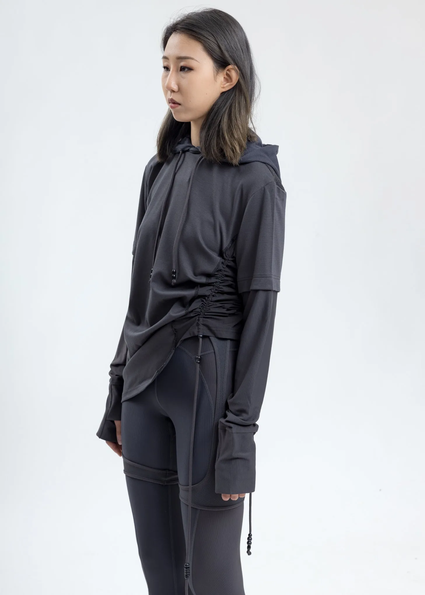 Grey Twisted Hoodie