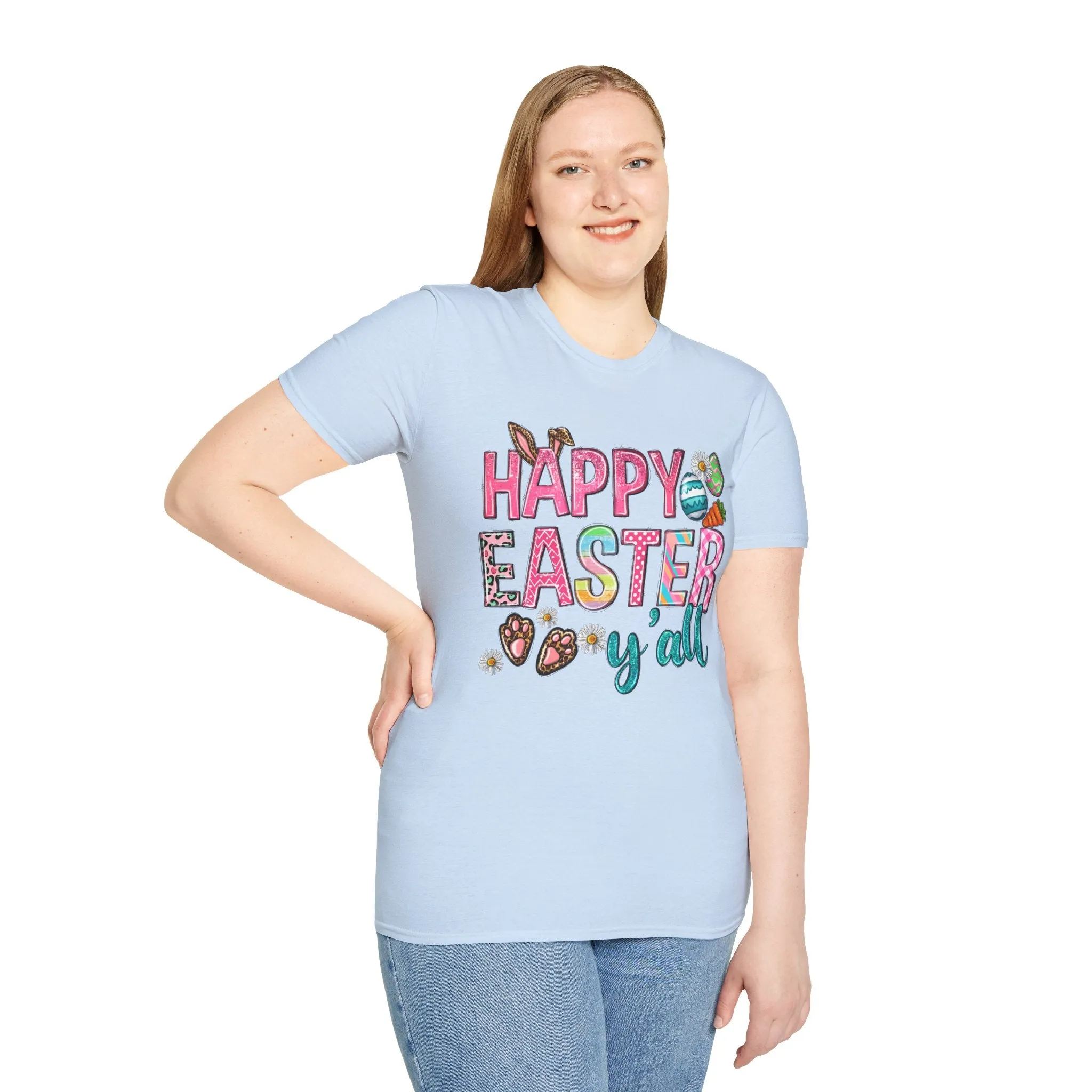 Happy Easter Y'all Unisex Softstyle T-Shirt