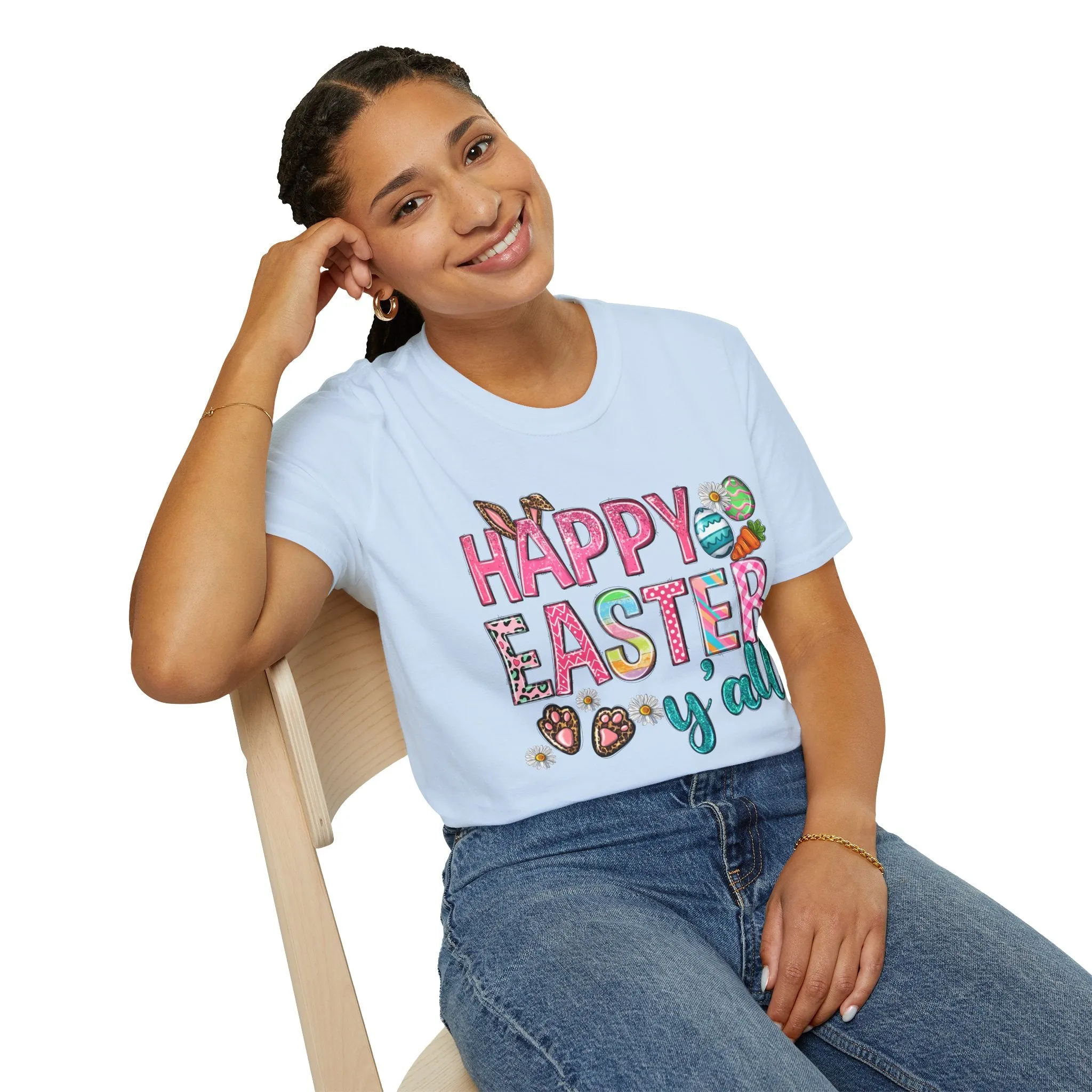 Happy Easter Y'all Unisex Softstyle T-Shirt
