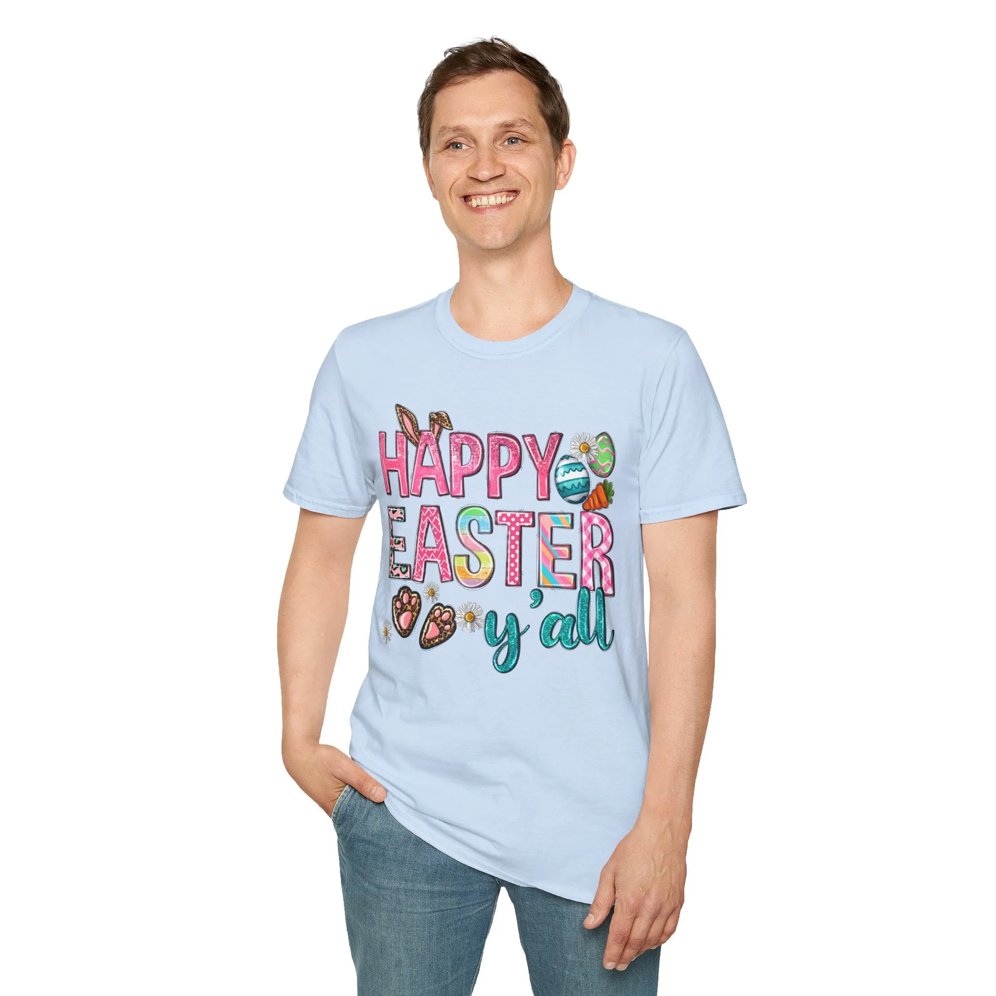 Happy Easter Y'all Unisex Softstyle T-Shirt