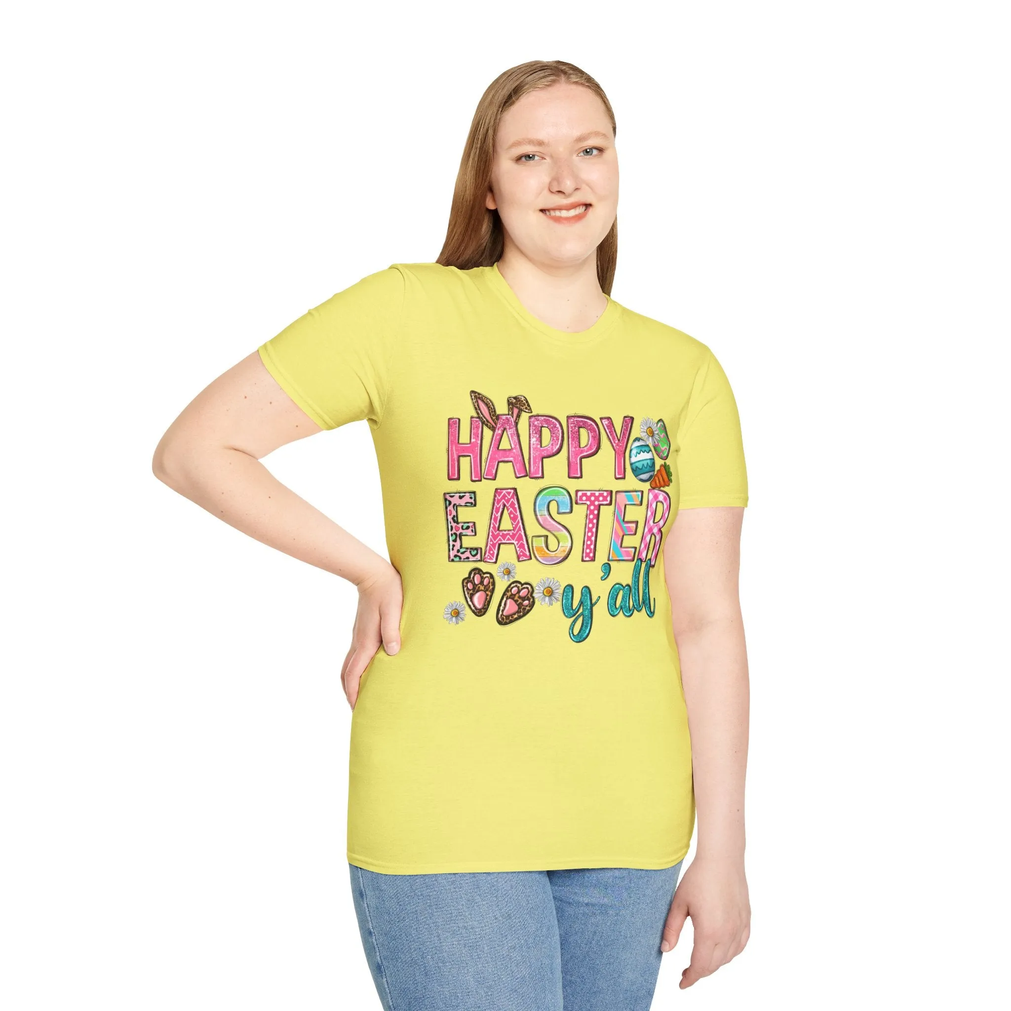 Happy Easter Y'all Unisex Softstyle T-Shirt
