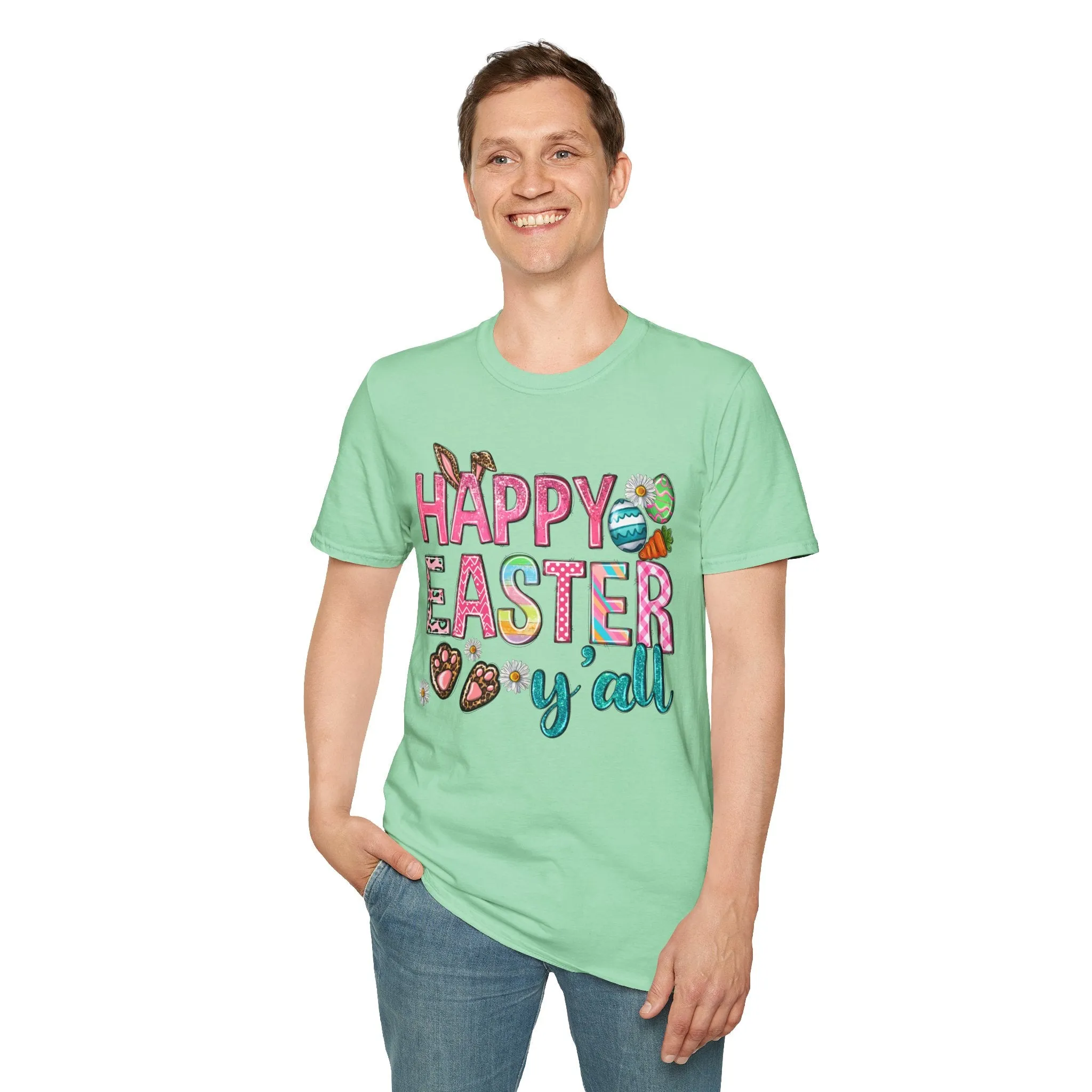 Happy Easter Y'all Unisex Softstyle T-Shirt