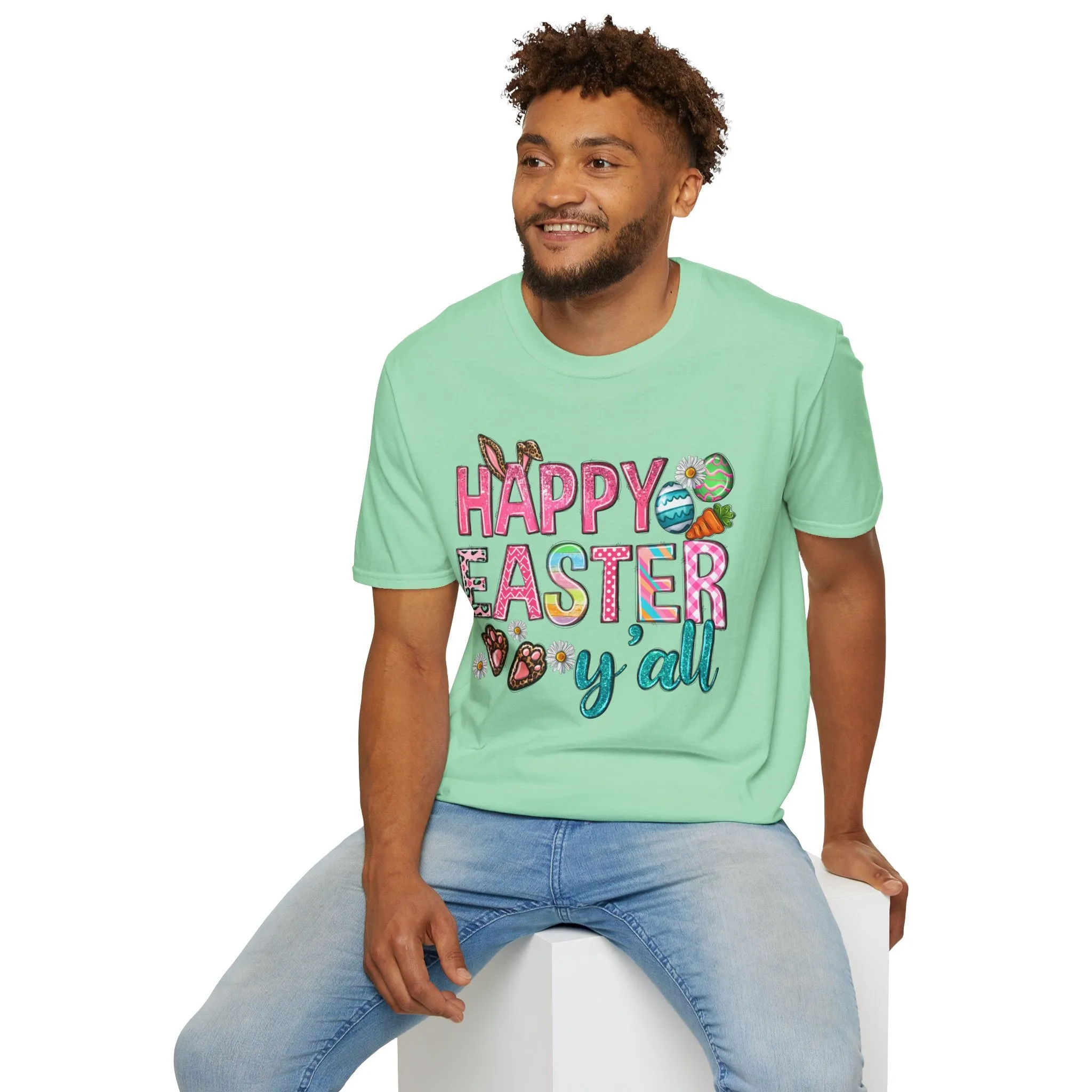 Happy Easter Y'all Unisex Softstyle T-Shirt