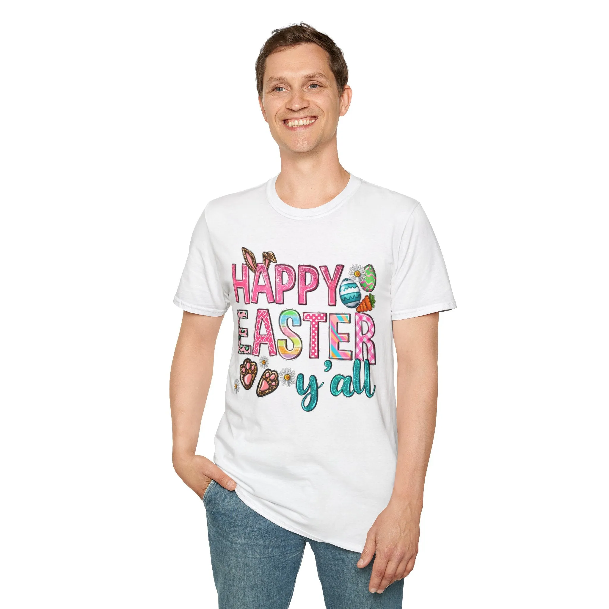 Happy Easter Y'all Unisex Softstyle T-Shirt