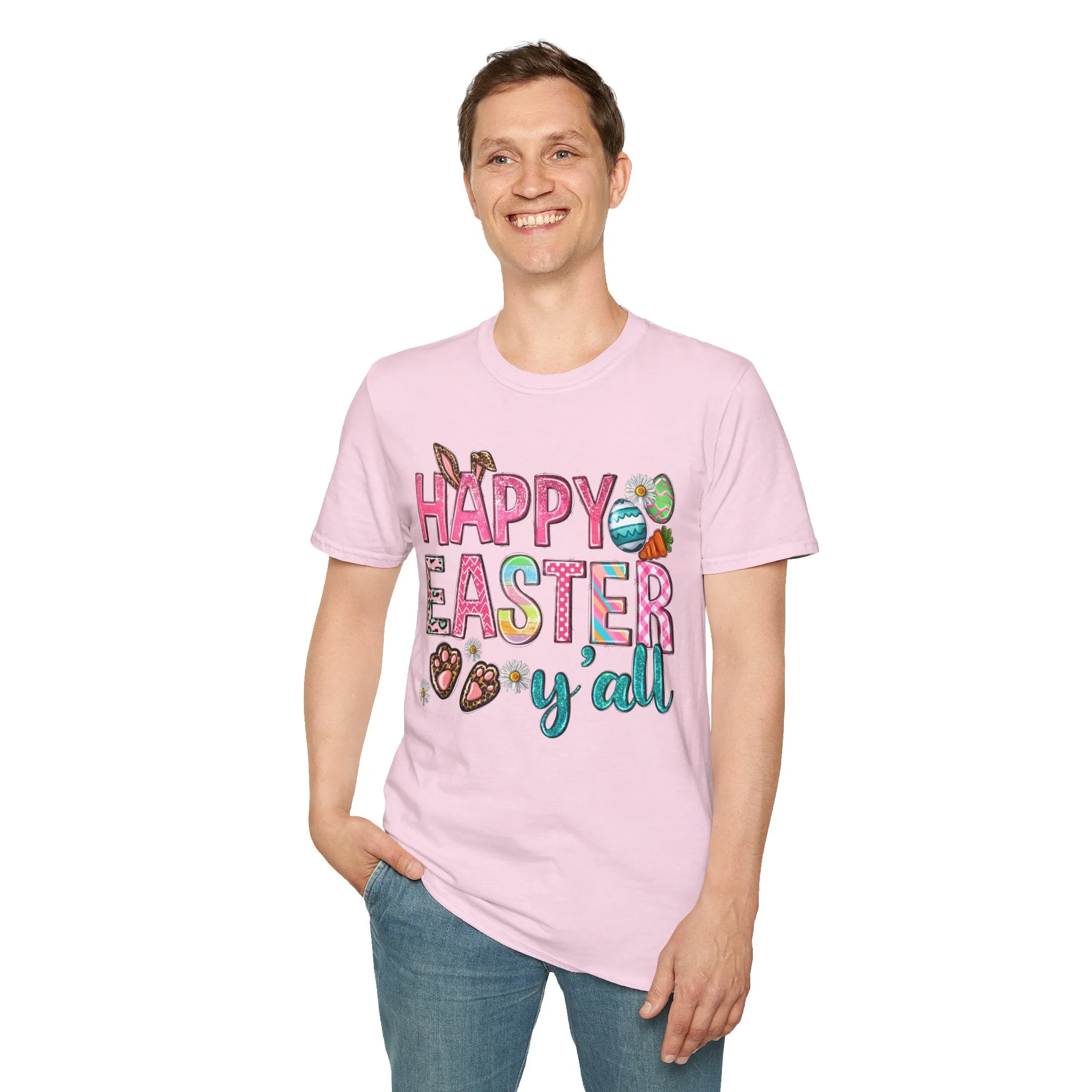 Happy Easter Y'all Unisex Softstyle T-Shirt