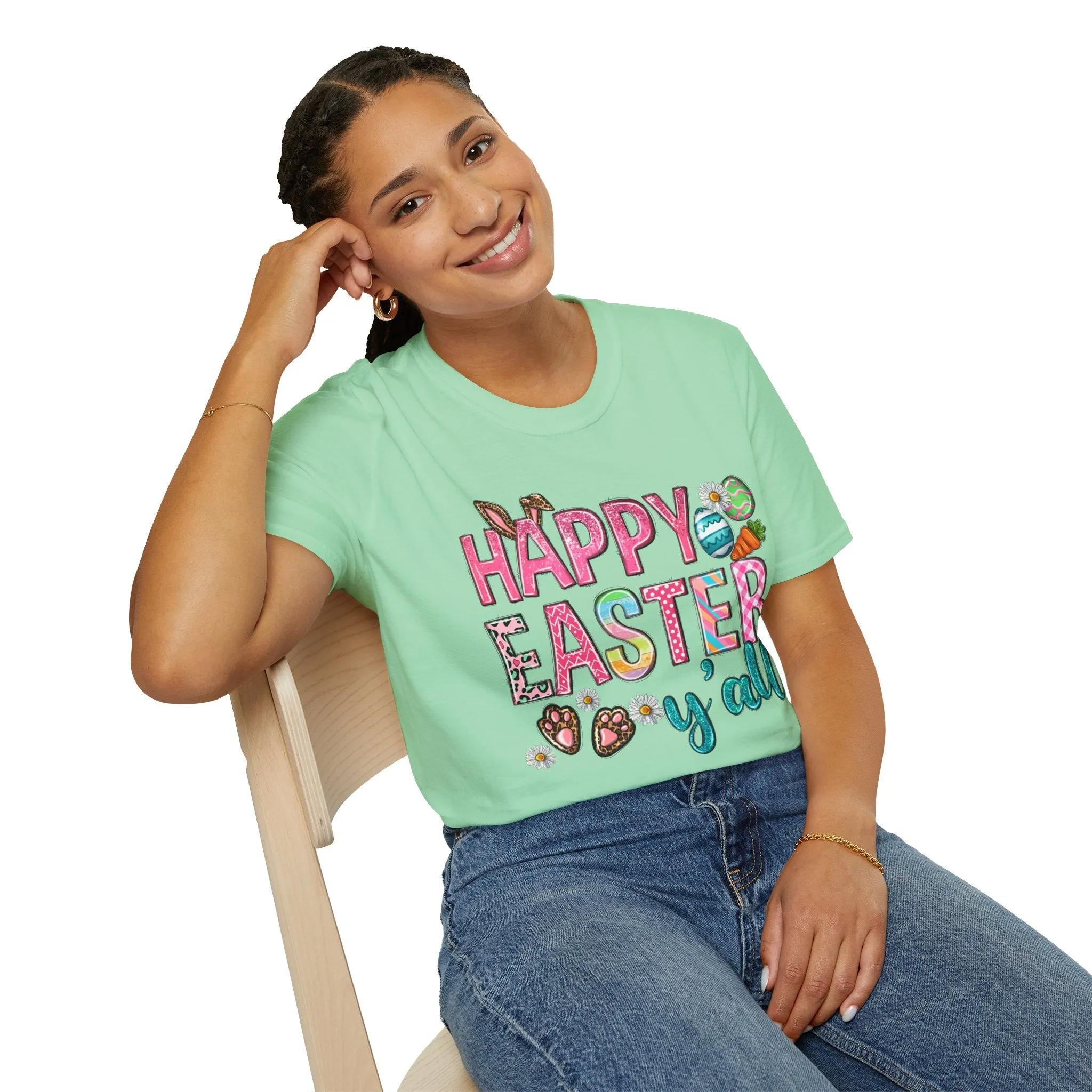 Happy Easter Y'all Unisex Softstyle T-Shirt