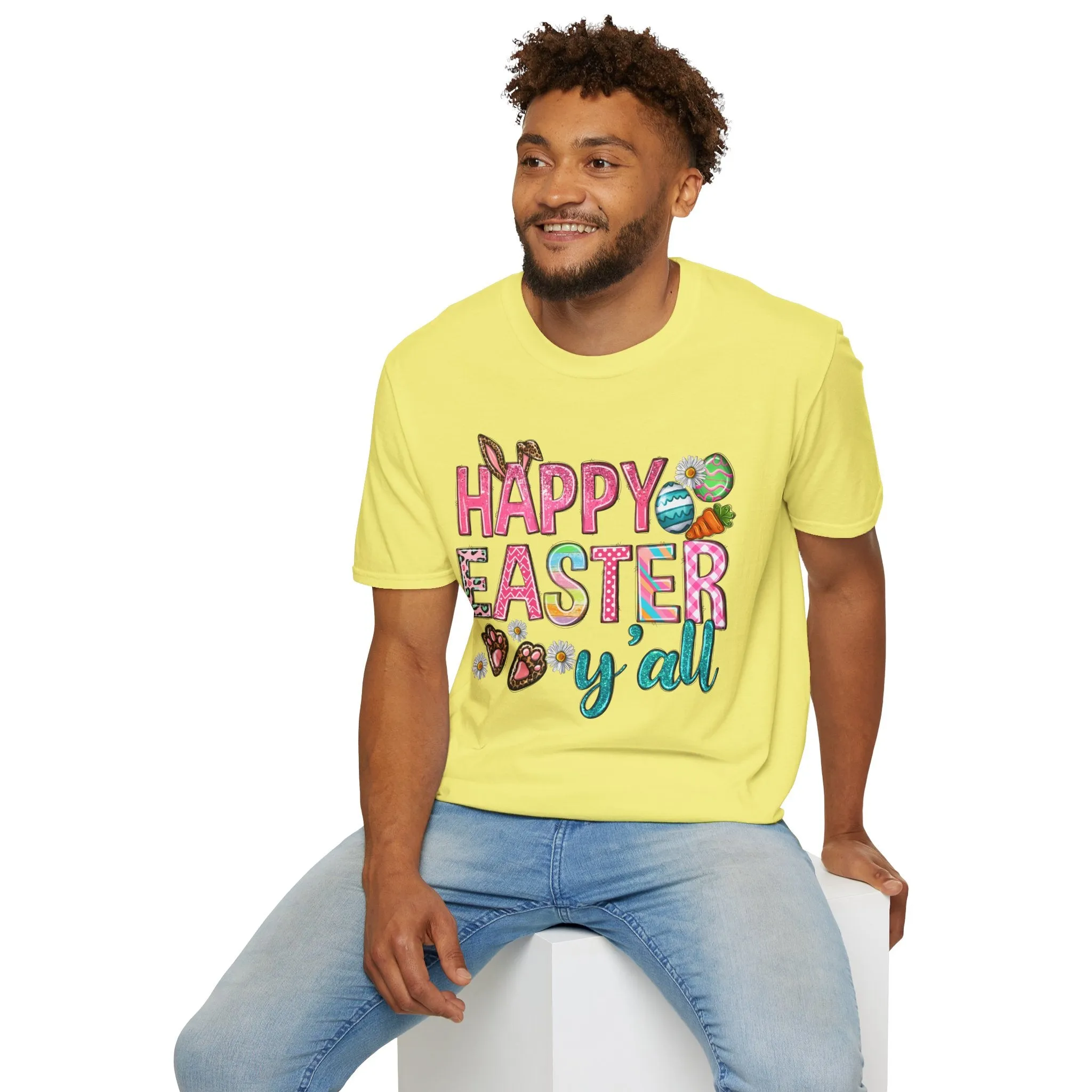Happy Easter Y'all Unisex Softstyle T-Shirt