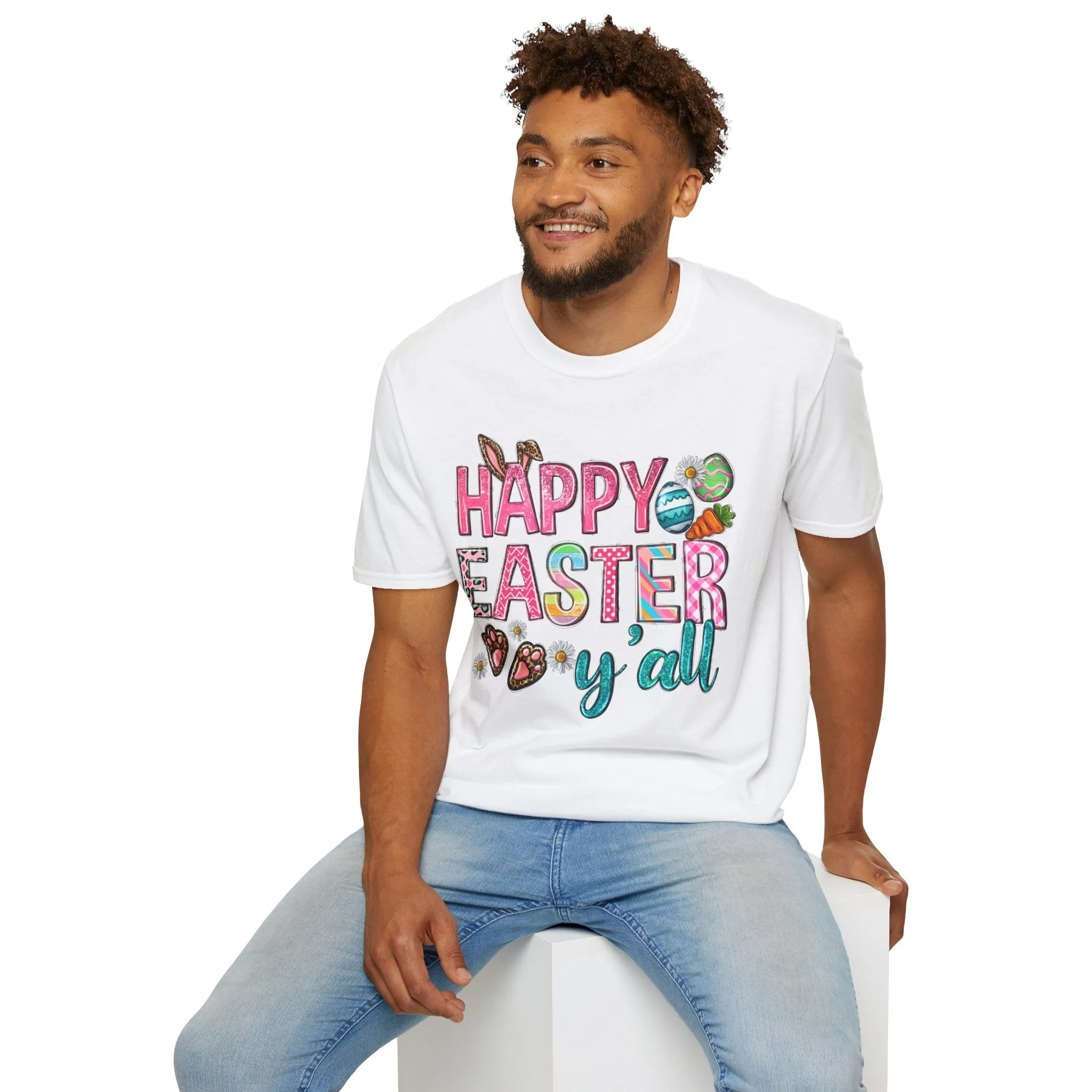Happy Easter Y'all Unisex Softstyle T-Shirt