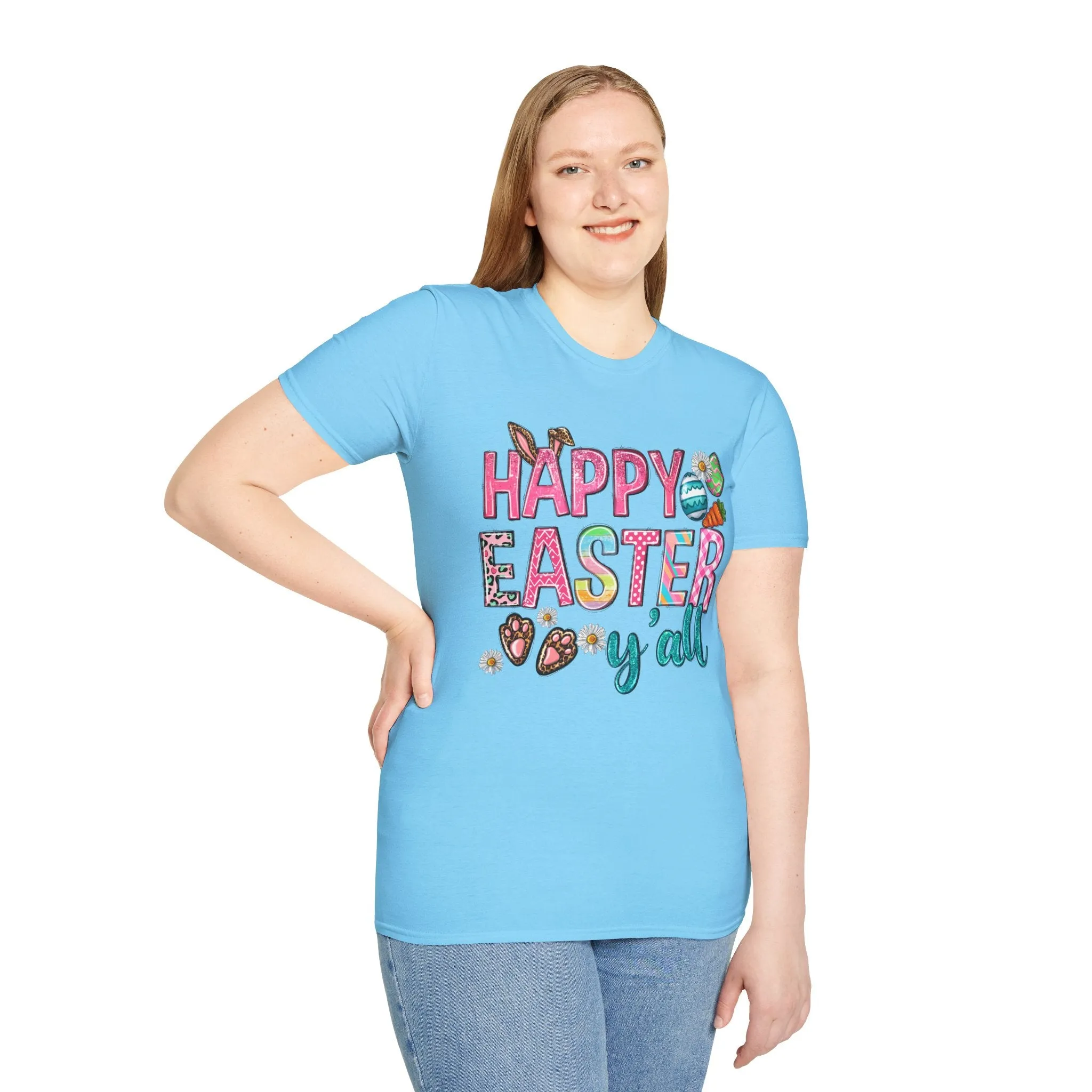 Happy Easter Y'all Unisex Softstyle T-Shirt