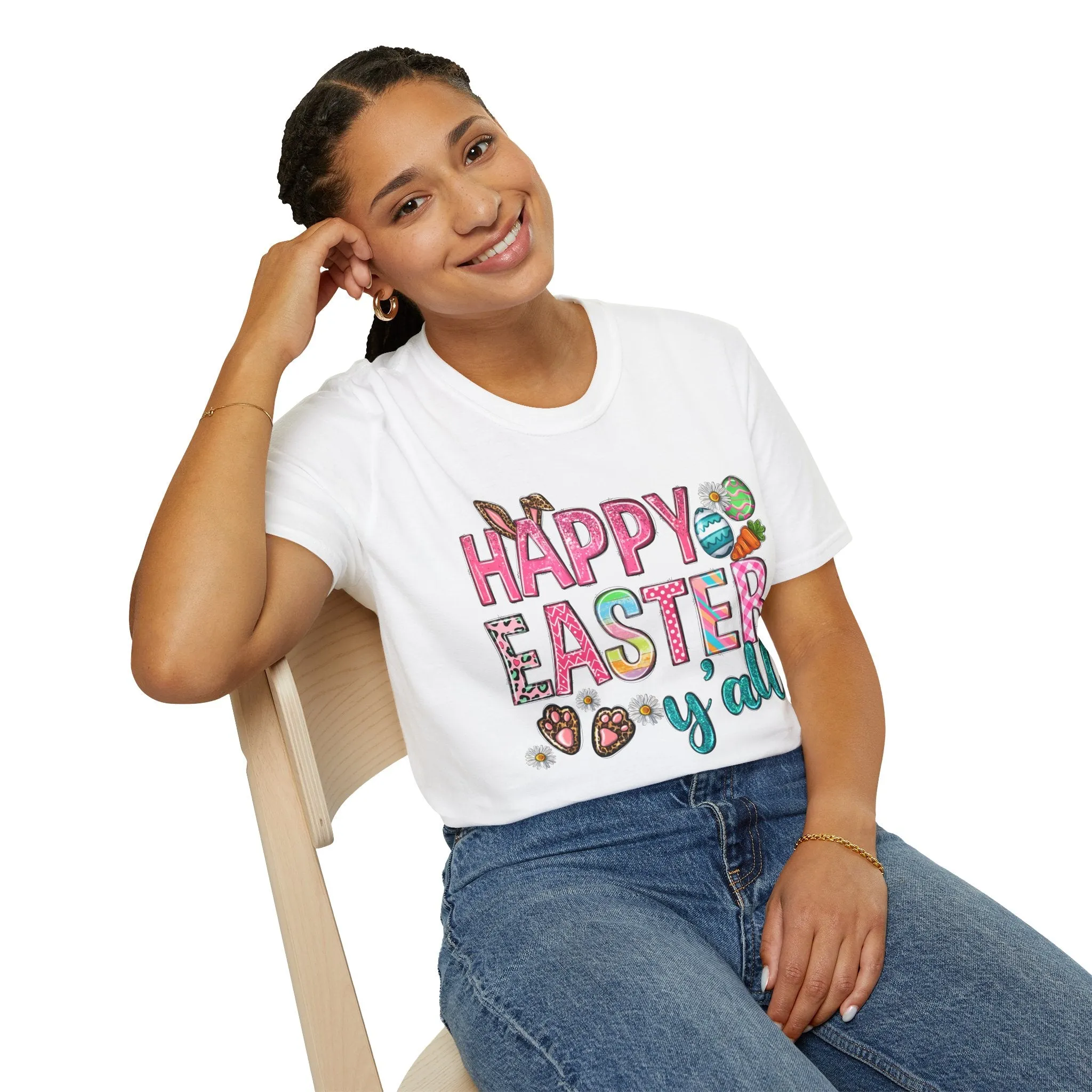 Happy Easter Y'all Unisex Softstyle T-Shirt