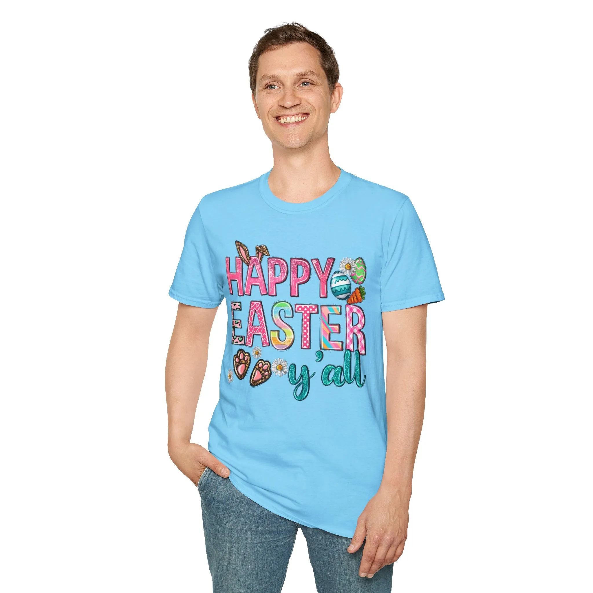Happy Easter Y'all Unisex Softstyle T-Shirt