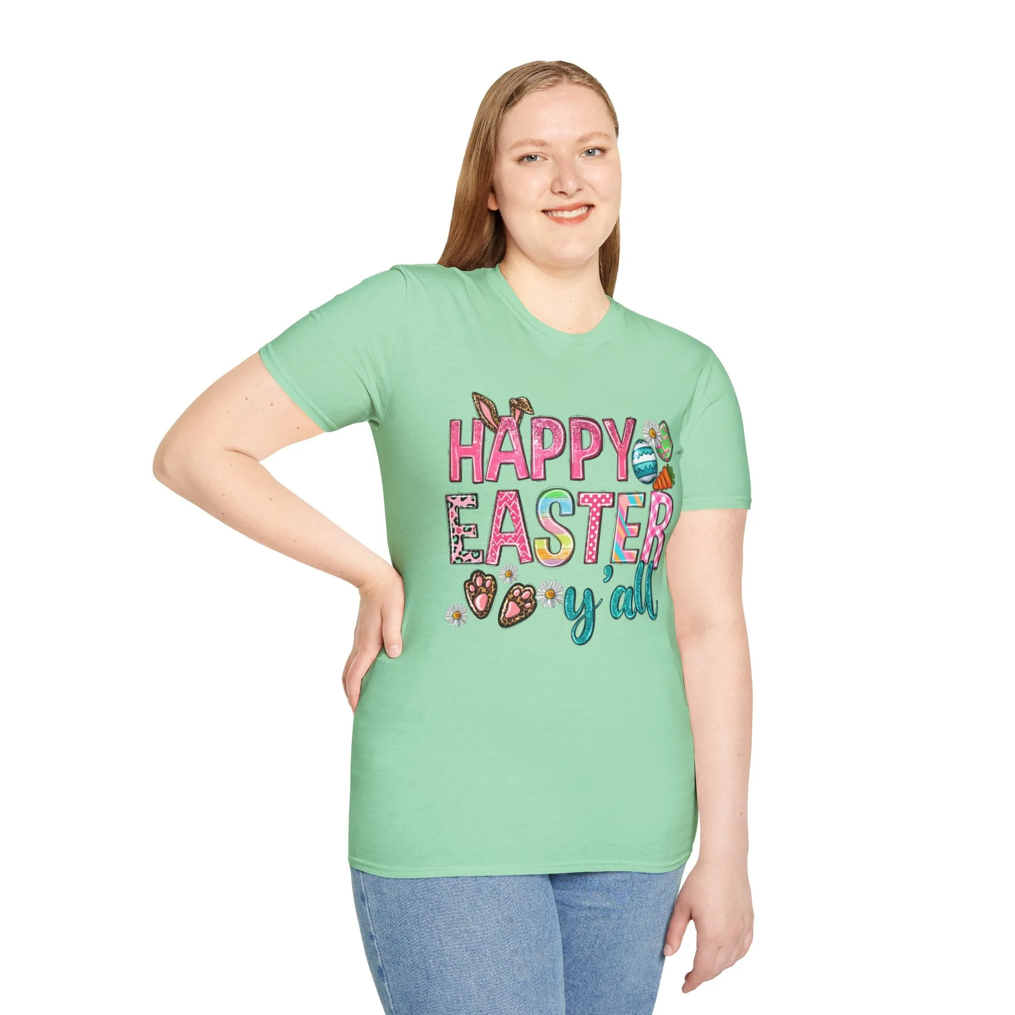 Happy Easter Y'all Unisex Softstyle T-Shirt