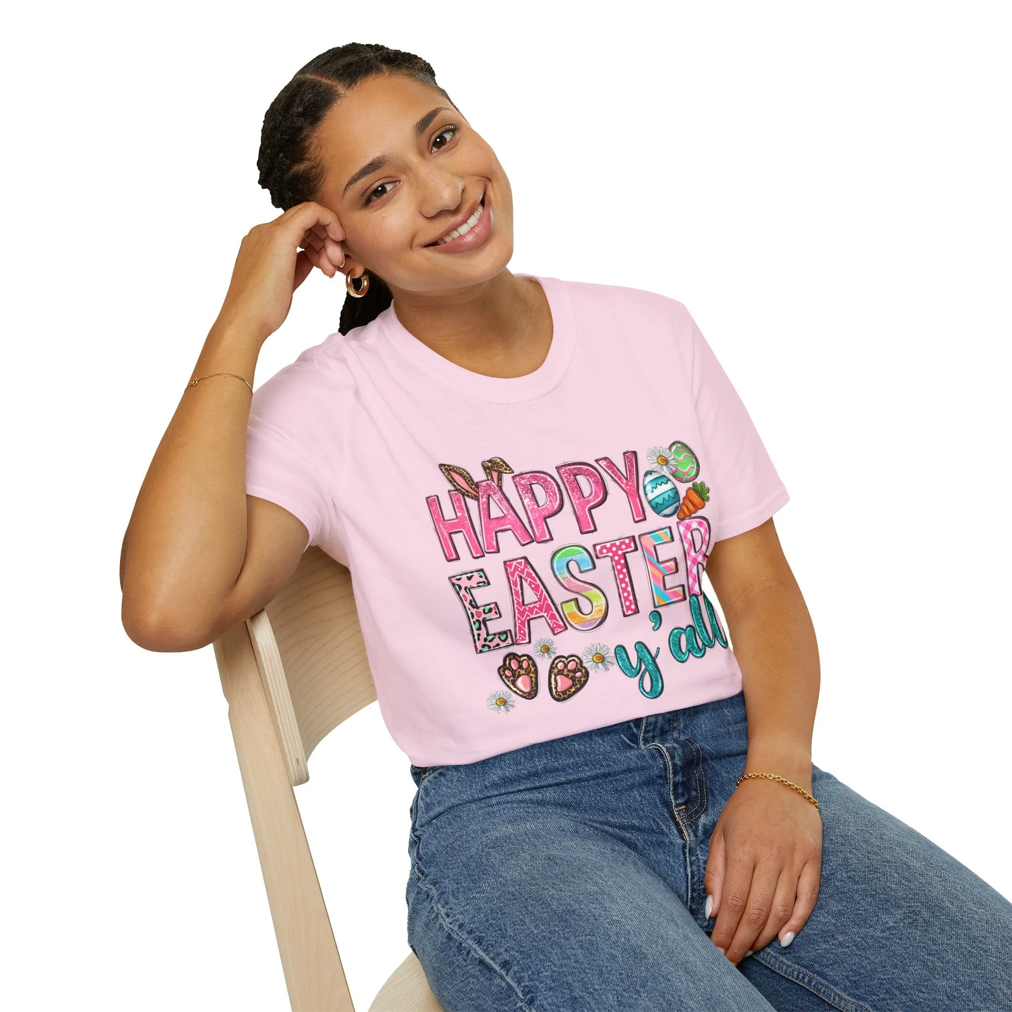 Happy Easter Y'all Unisex Softstyle T-Shirt