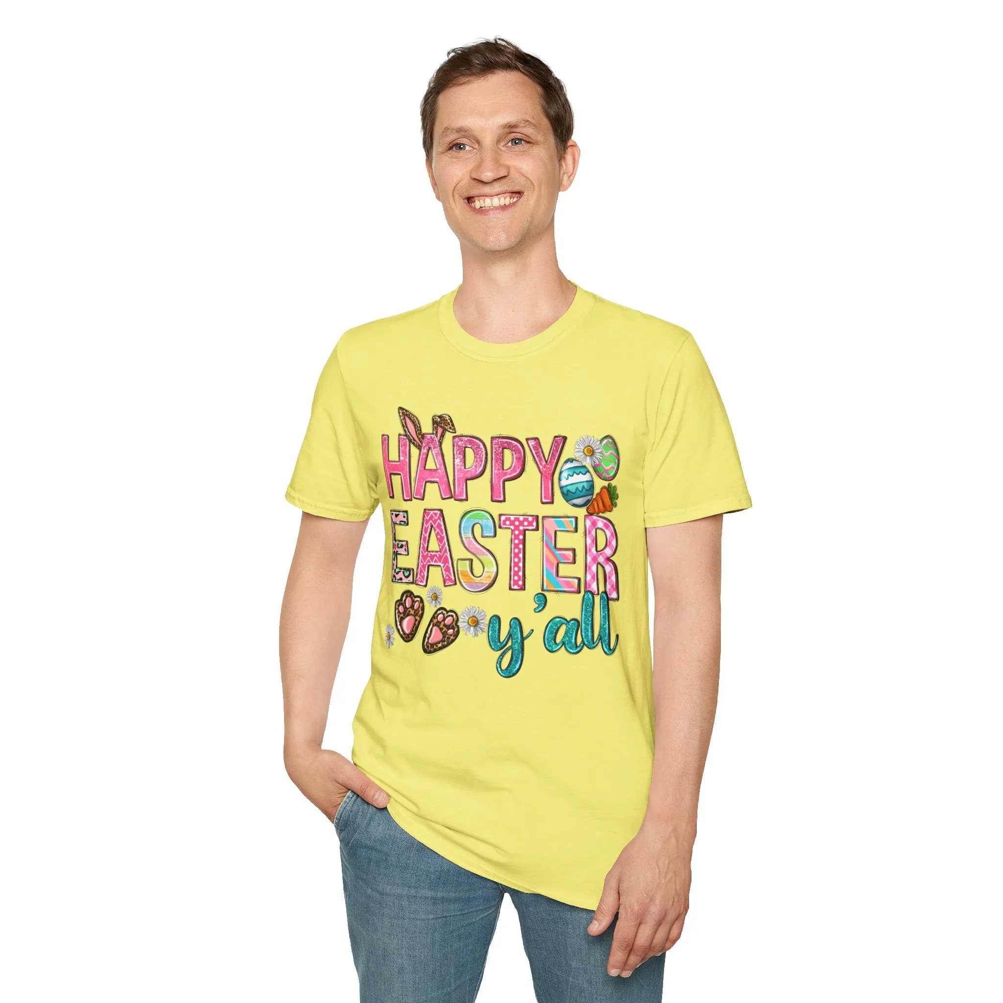 Happy Easter Y'all Unisex Softstyle T-Shirt