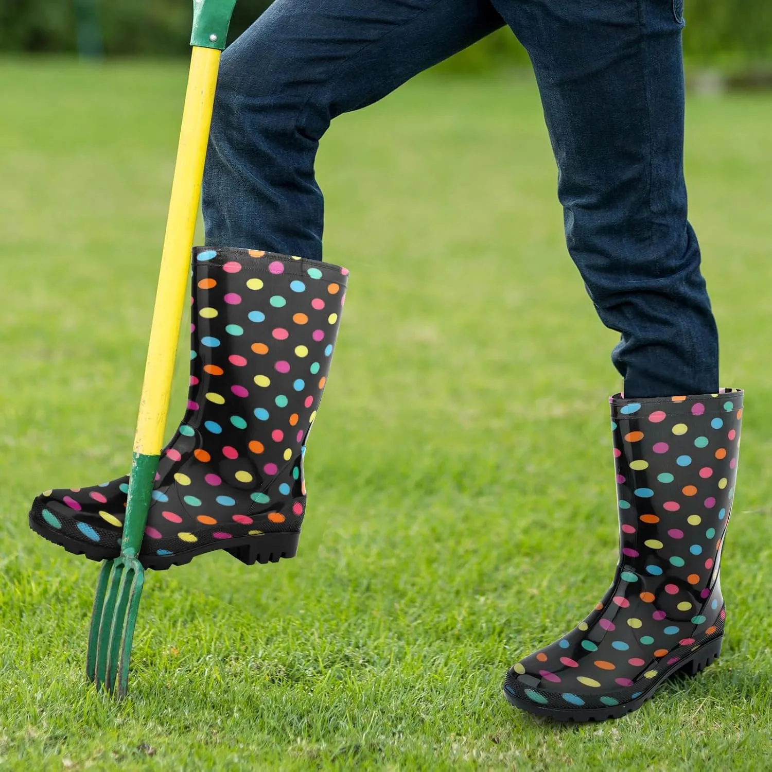 Hellorain Waterproof Rainboot for Women Lightweight PVC Women's Rain Footwear Suitable for Outdoor work Farming, Garden