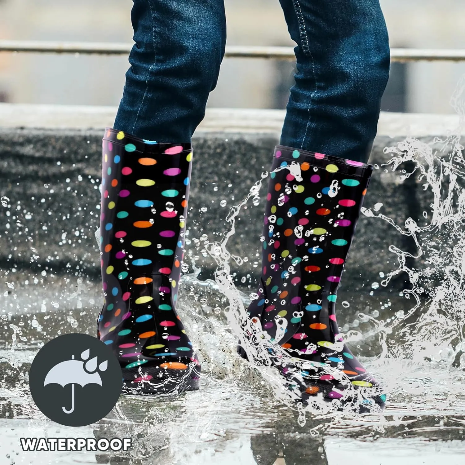 Hellorain Waterproof Rainboot for Women Lightweight PVC Women's Rain Footwear Suitable for Outdoor work Farming, Garden