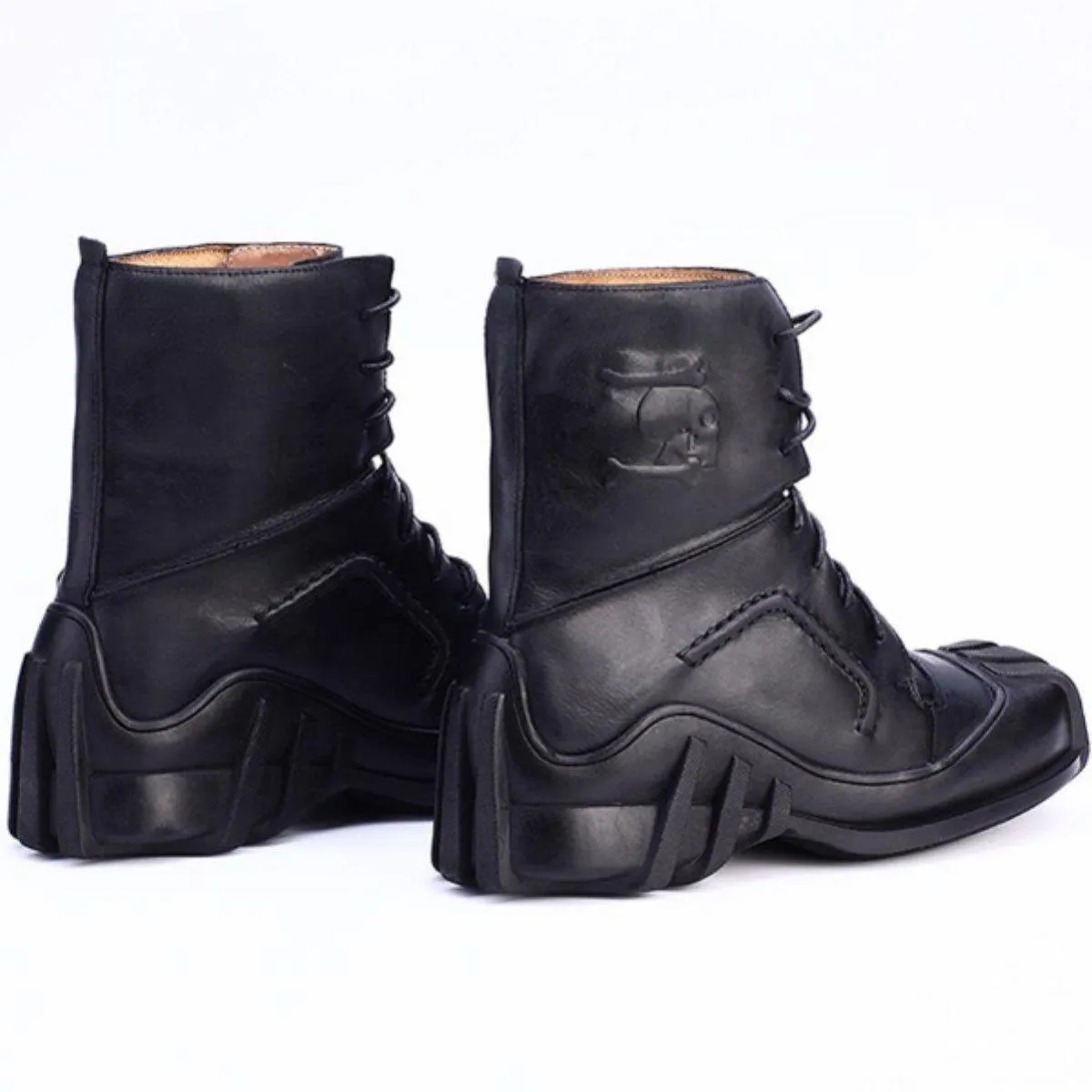 High Quality Leather Skull Boots
