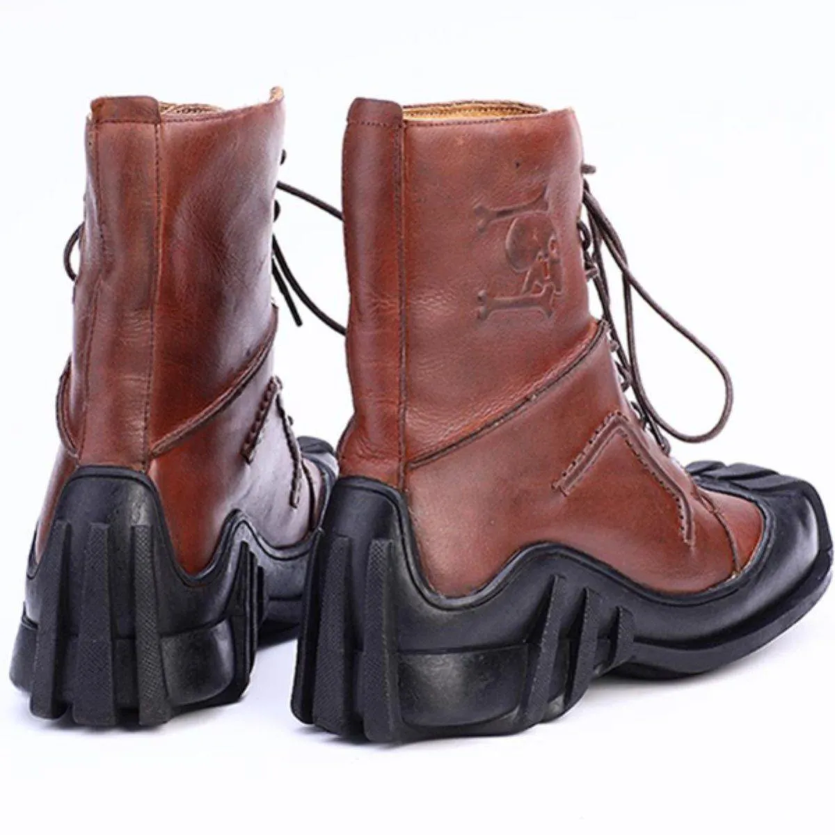 High Quality Leather Skull Boots