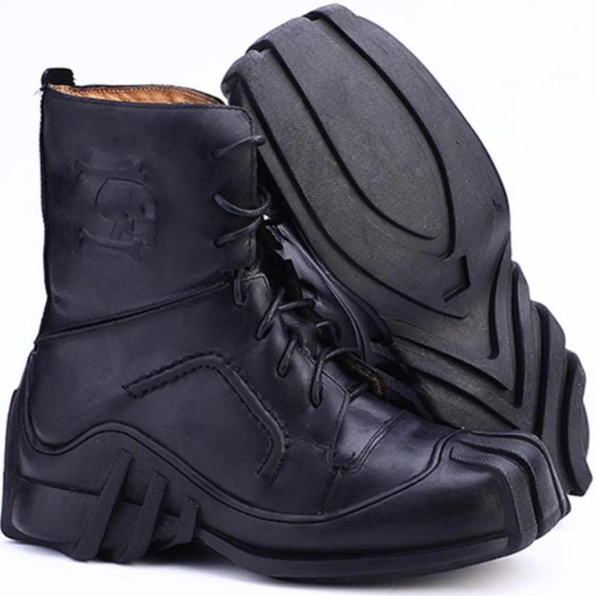 High Quality Leather Skull Boots