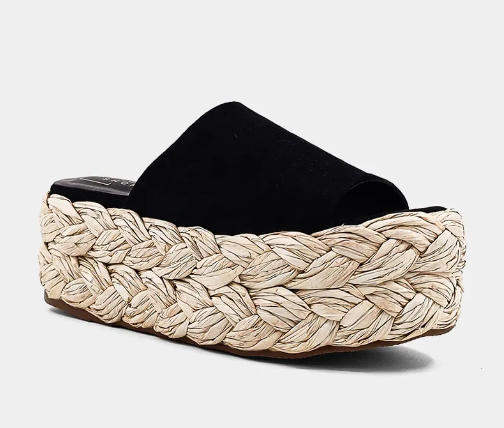 Ibiza Black Wedges