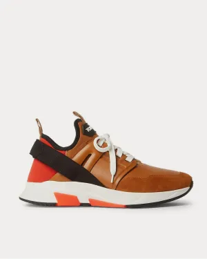 Jago Neoprene, Suede and Leather  Brown low top sneakers