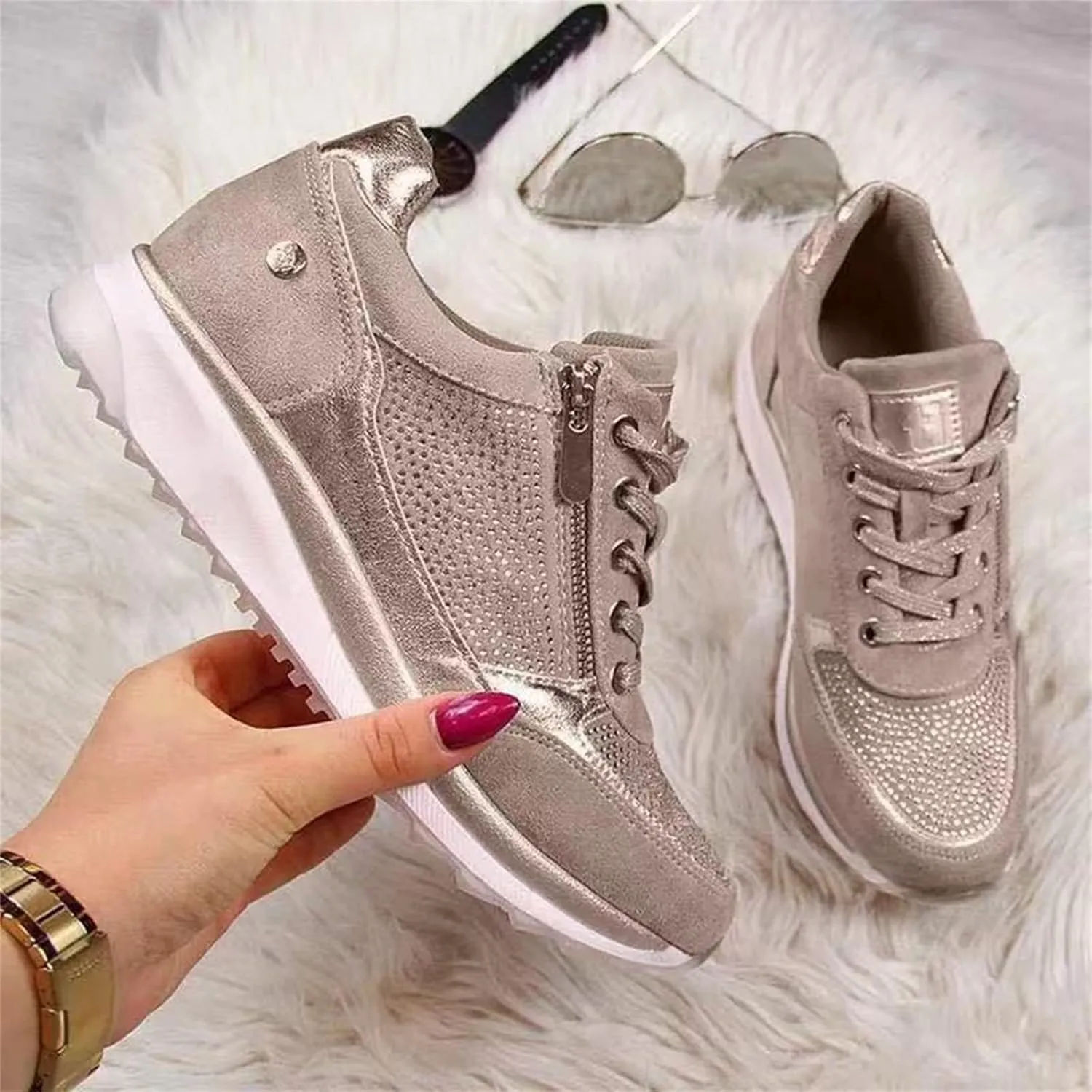 Lausiuoe Sneakers For Women Walking Shoes Comfortable Running Shoes Non Slip Athletic Tennis Walking Sneakers