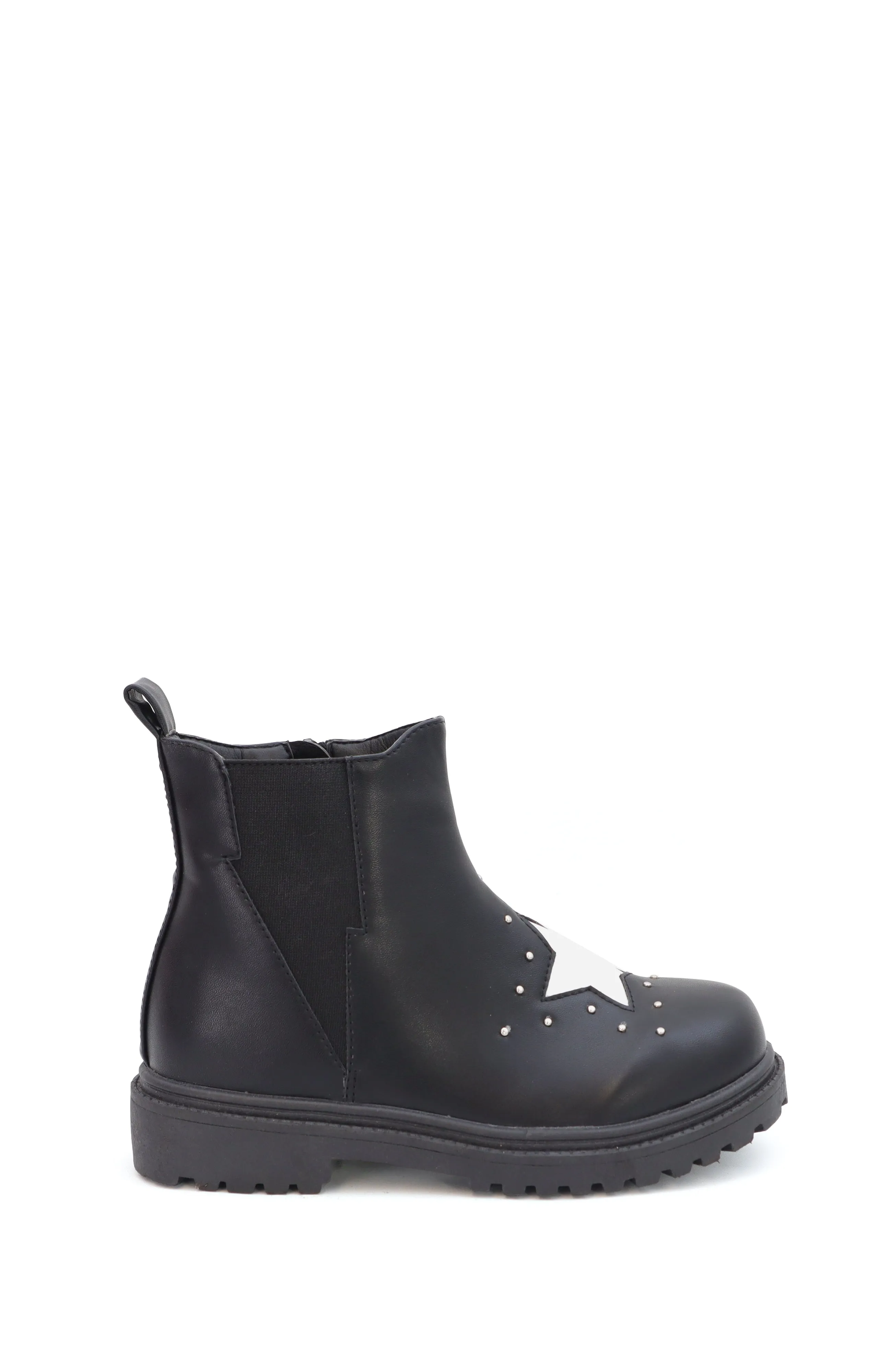 LESLIE-33Y Girls Star Print Design Boot With Studs
