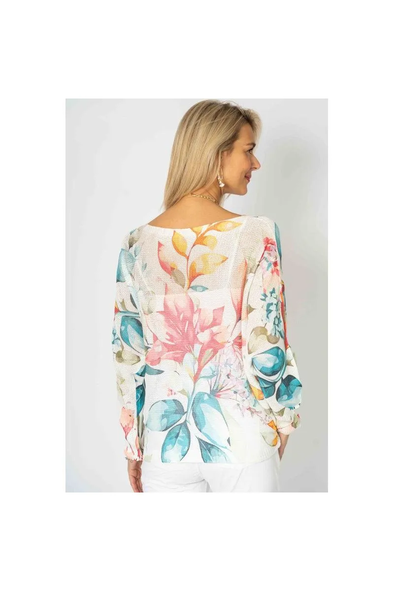 Look Mode Italian-Made Floral Batwing Sweater  One Size Wonder!