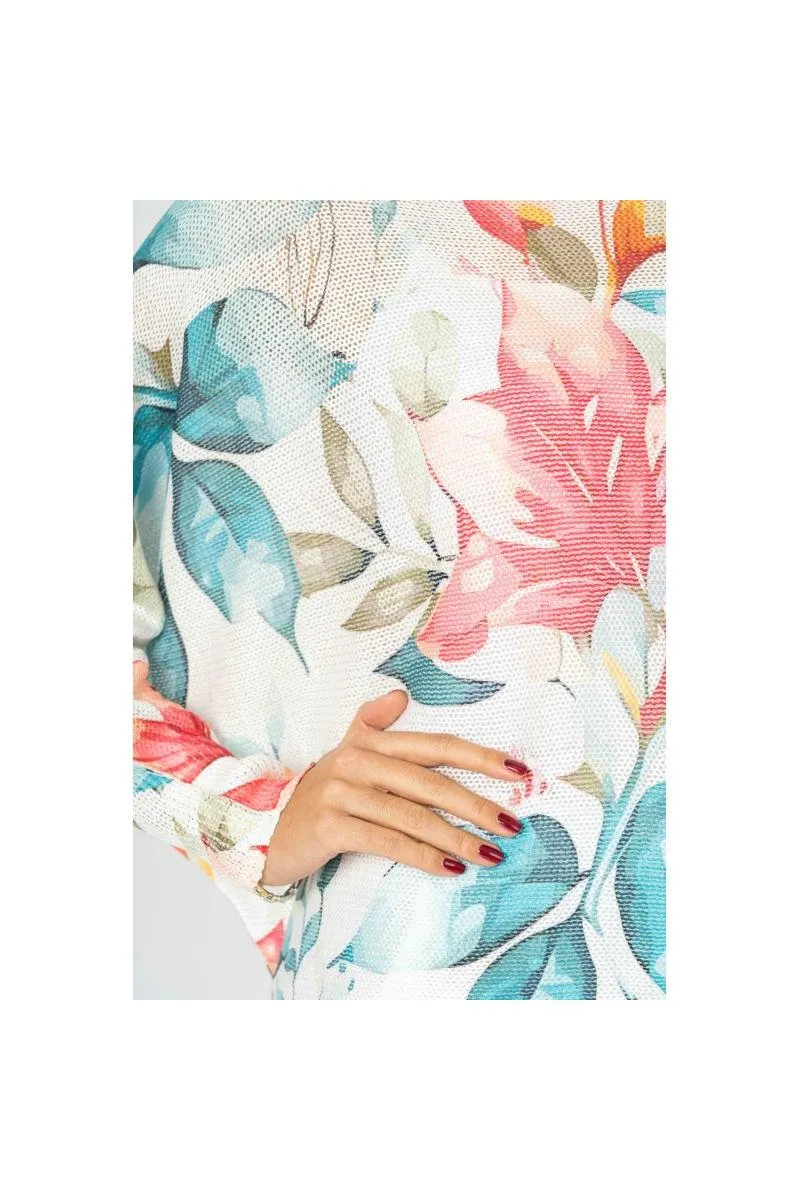 Look Mode Italian-Made Floral Batwing Sweater  One Size Wonder!