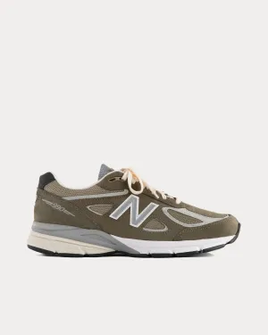 Made in USA 990v4 Olive Low Top Sneakers