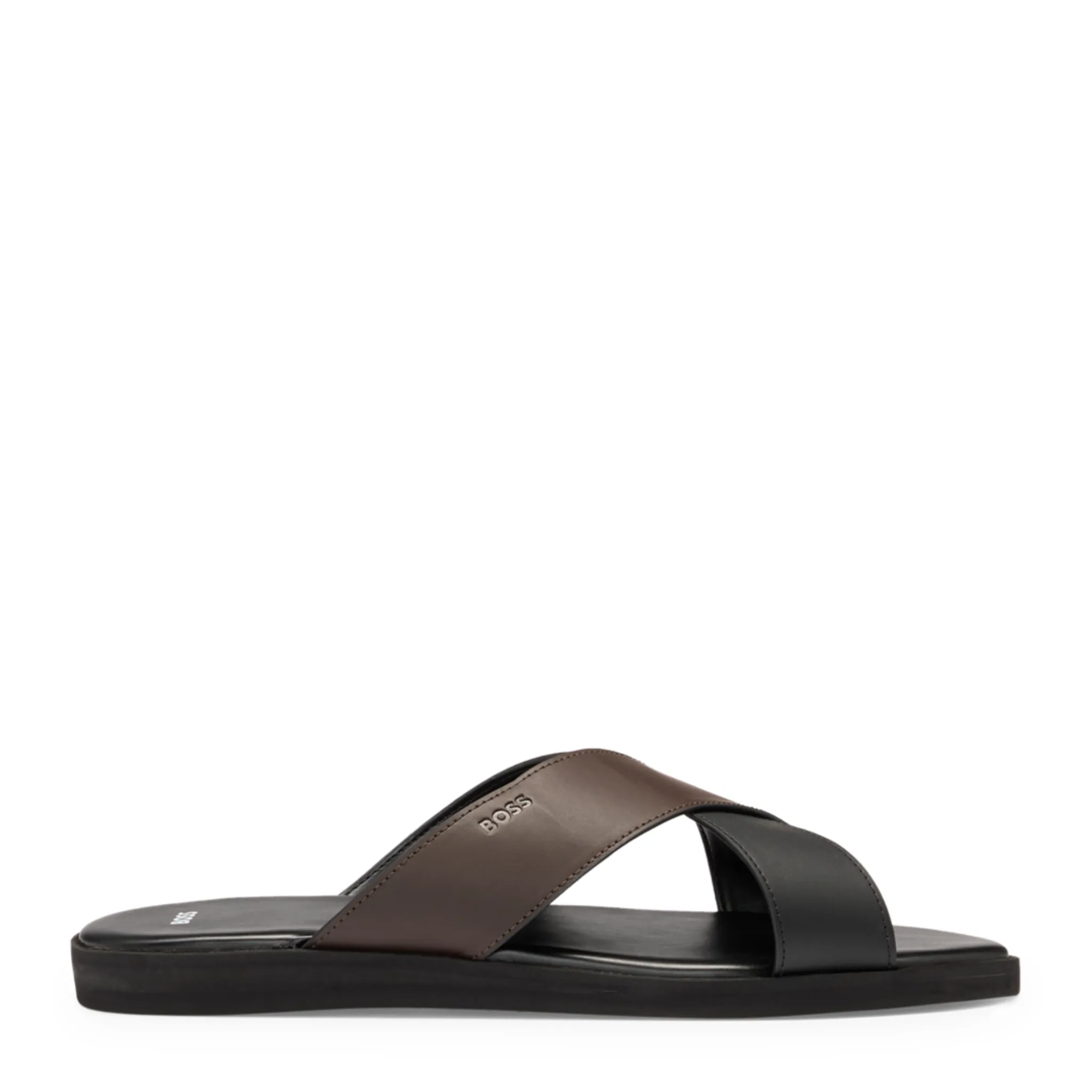 Mens BOSS Black Darrel Cross Sandals