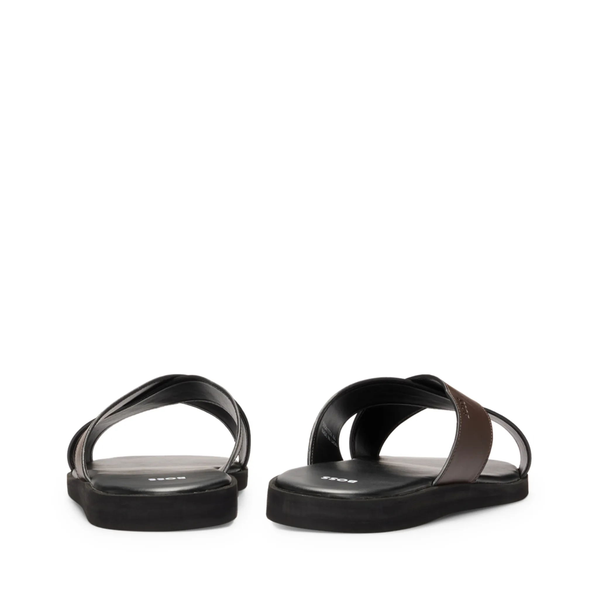 Mens BOSS Black Darrel Cross Sandals