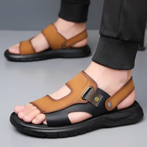 Men's Leather Soft Bottom Casual Sandals (In Stock)