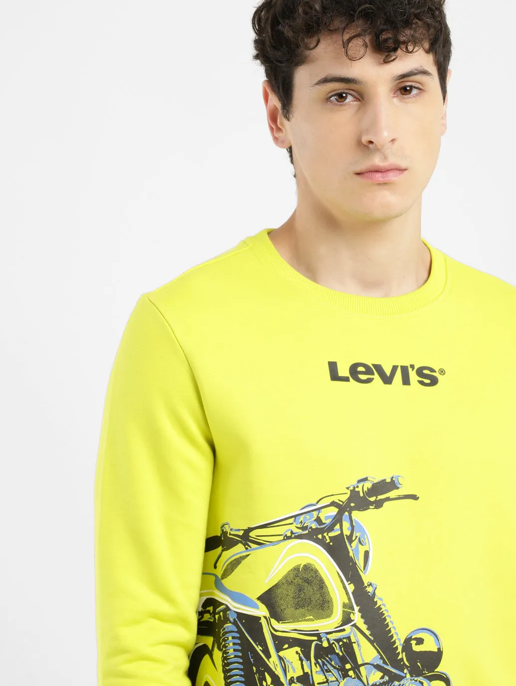 Men's Solid Green Crew Neck Sweatshirt