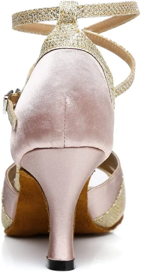 Minishion Womens Ankel Strap Latin Salsa Dance Shoes Wedding Evening Sandals