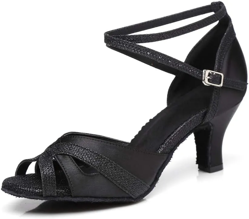 Minishion Womens Ankel Strap Latin Salsa Dance Shoes Wedding Evening Sandals