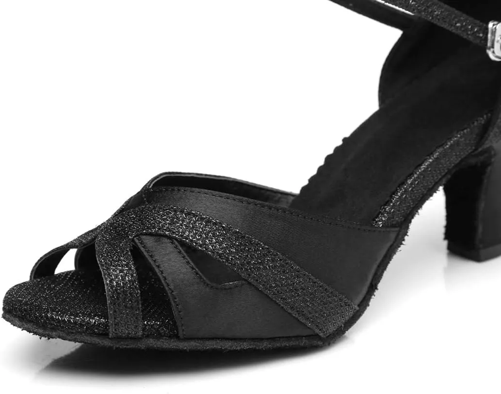 Minishion Womens Ankel Strap Latin Salsa Dance Shoes Wedding Evening Sandals