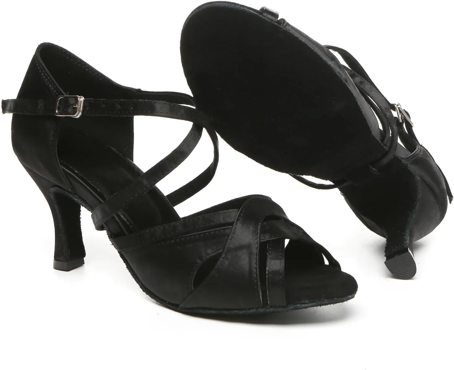 Minishion Womens Ankel Strap Latin Salsa Dance Shoes Wedding Evening Sandals