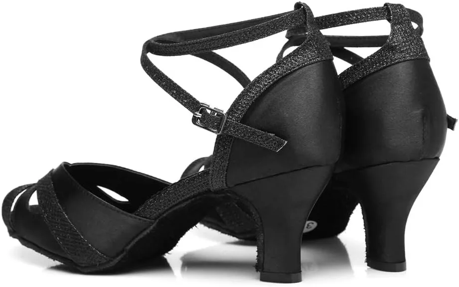 Minishion Womens Ankel Strap Latin Salsa Dance Shoes Wedding Evening Sandals