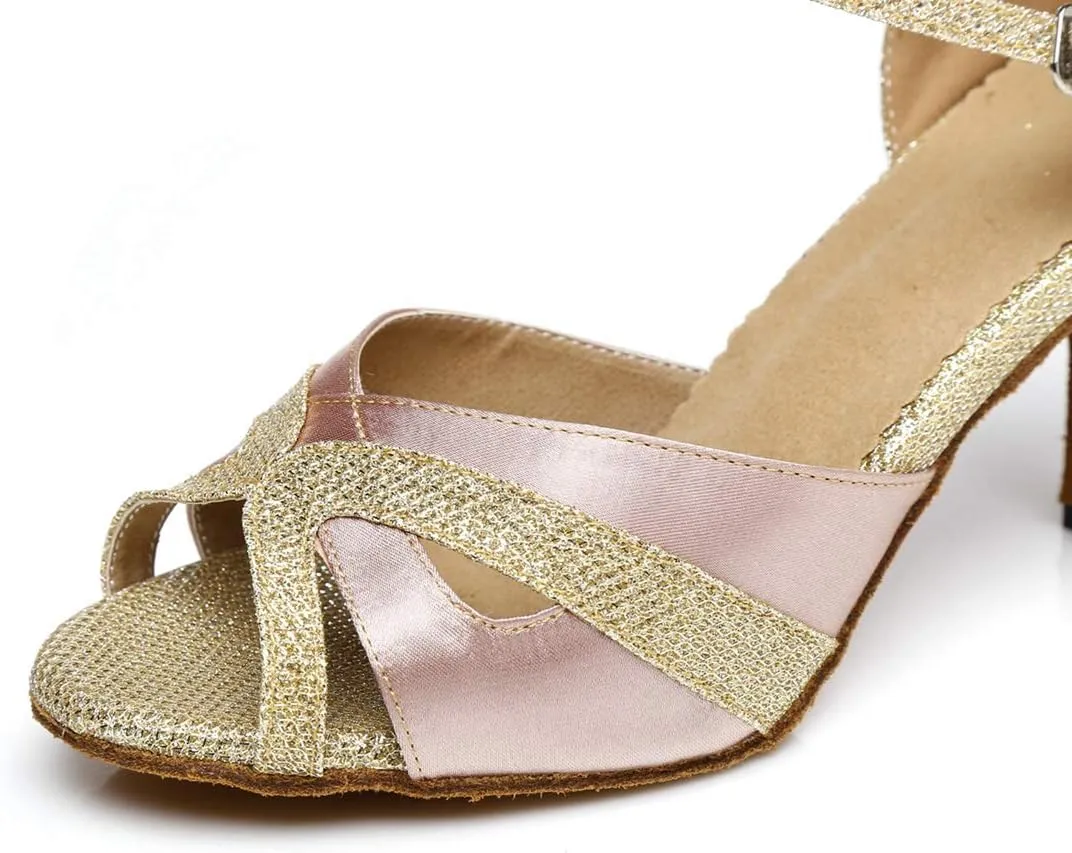 Minishion Womens Ankel Strap Latin Salsa Dance Shoes Wedding Evening Sandals