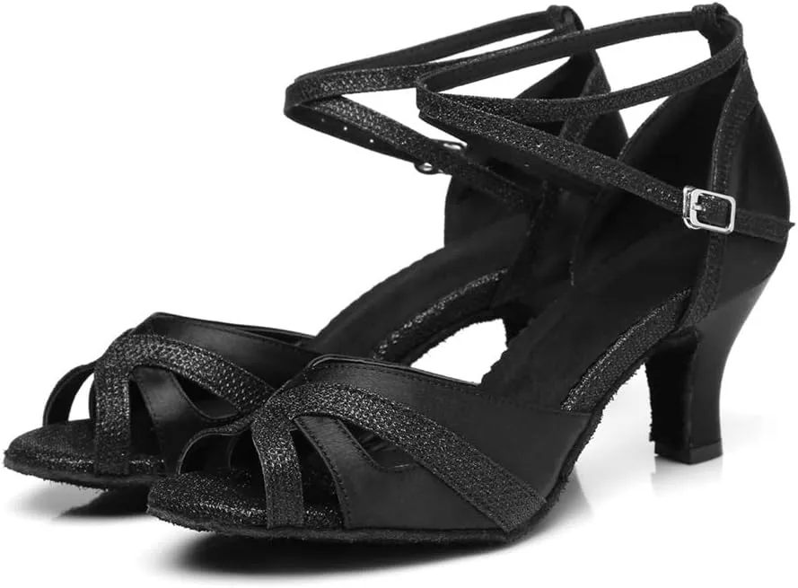 Minishion Womens Ankel Strap Latin Salsa Dance Shoes Wedding Evening Sandals