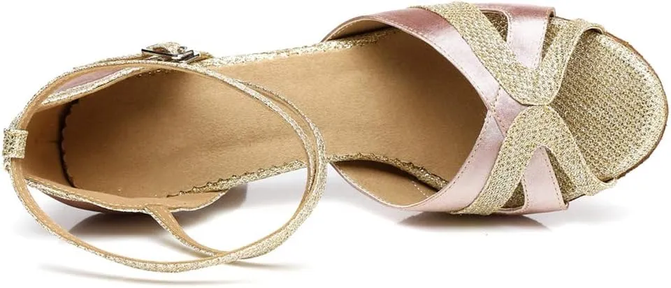 Minishion Womens Ankel Strap Latin Salsa Dance Shoes Wedding Evening Sandals