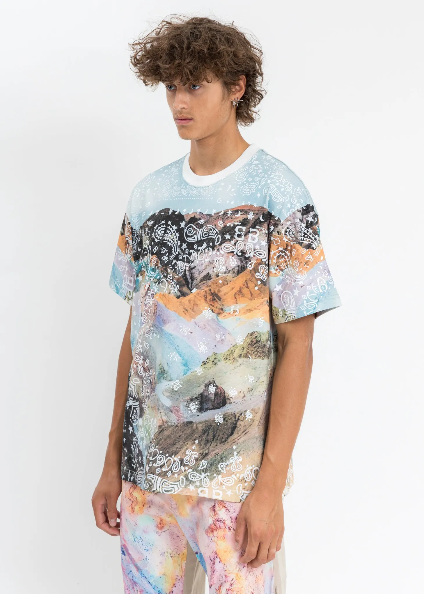 Multi Bandana Mountain Printed T-Shirt
