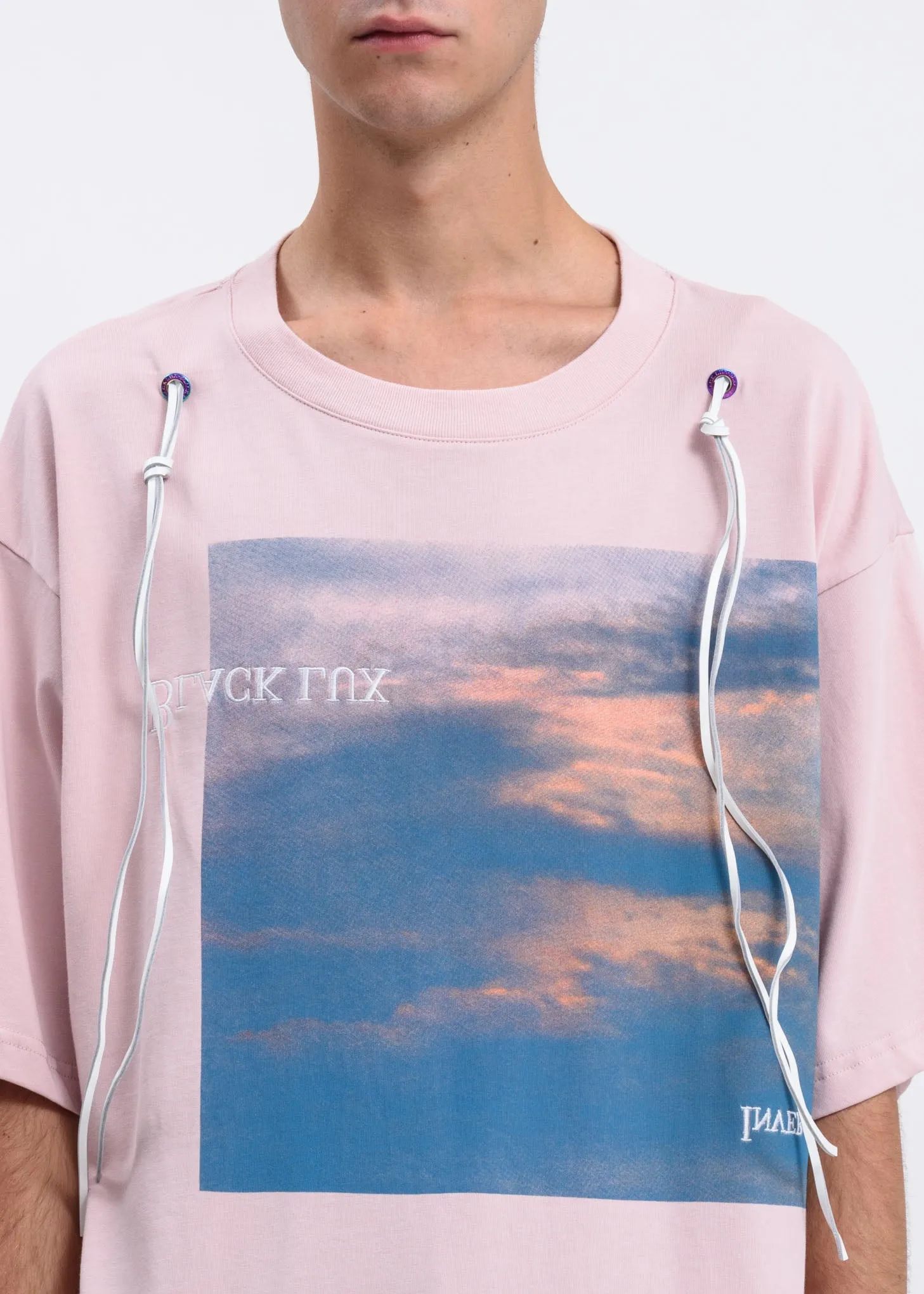 Pastel Pink Clouds Print T-Shirt