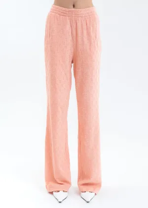 Peach MONOGRAM TOWELLING RELAXED Trousers