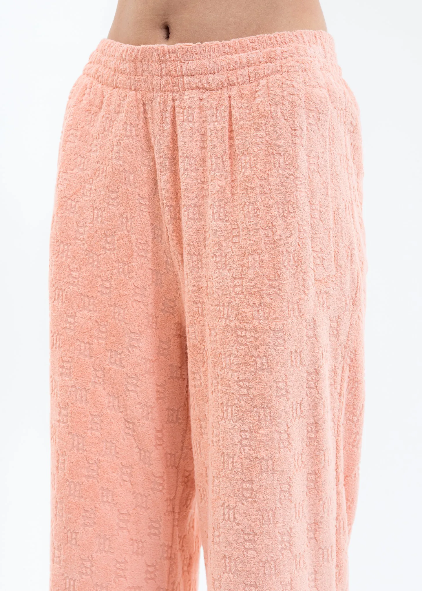 Peach MONOGRAM TOWELLING RELAXED Trousers