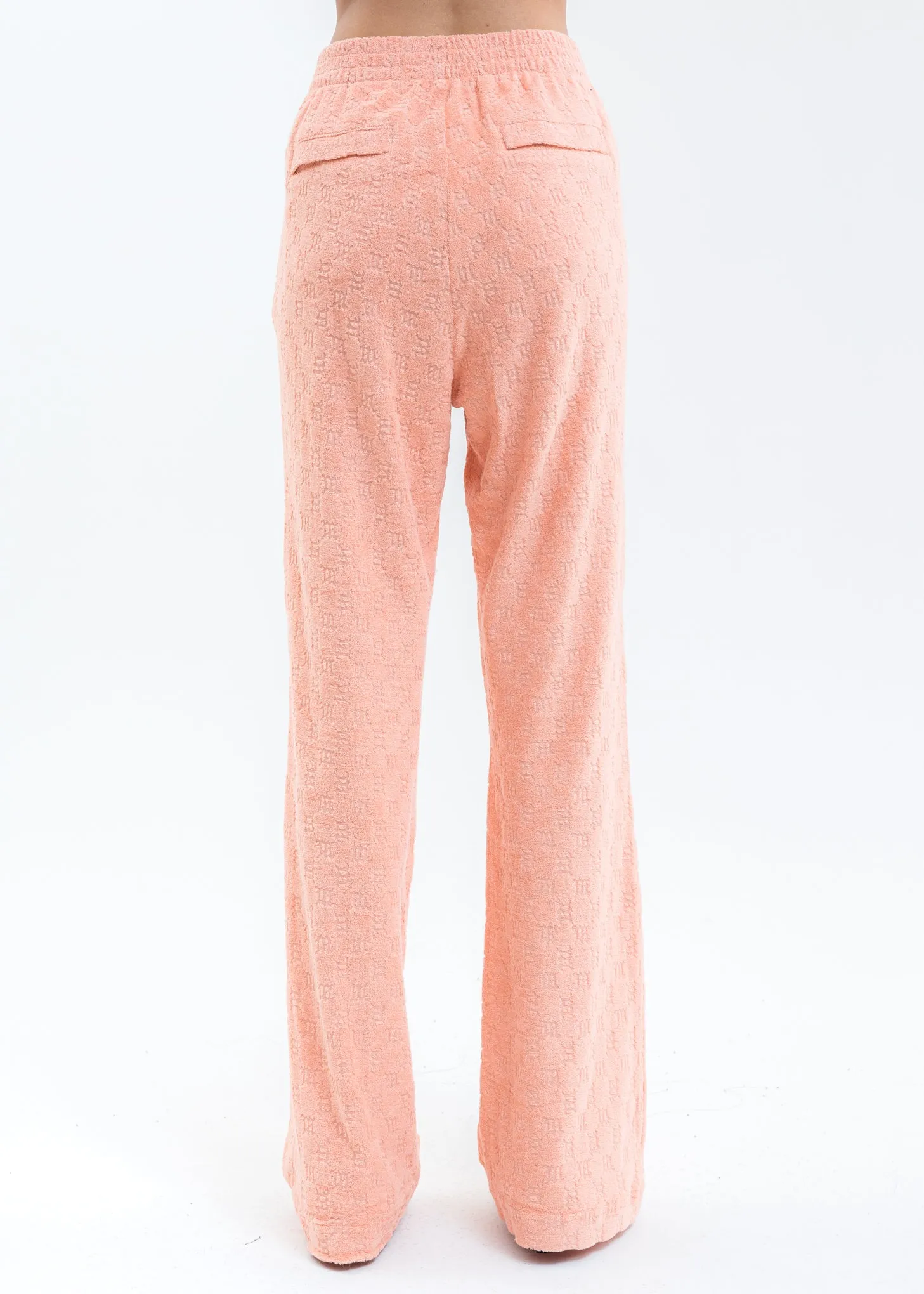 Peach MONOGRAM TOWELLING RELAXED Trousers