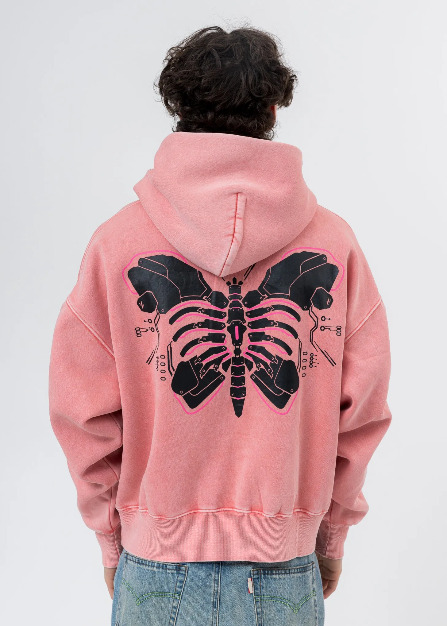 Pink Butterfly Rib Cage Hoodie