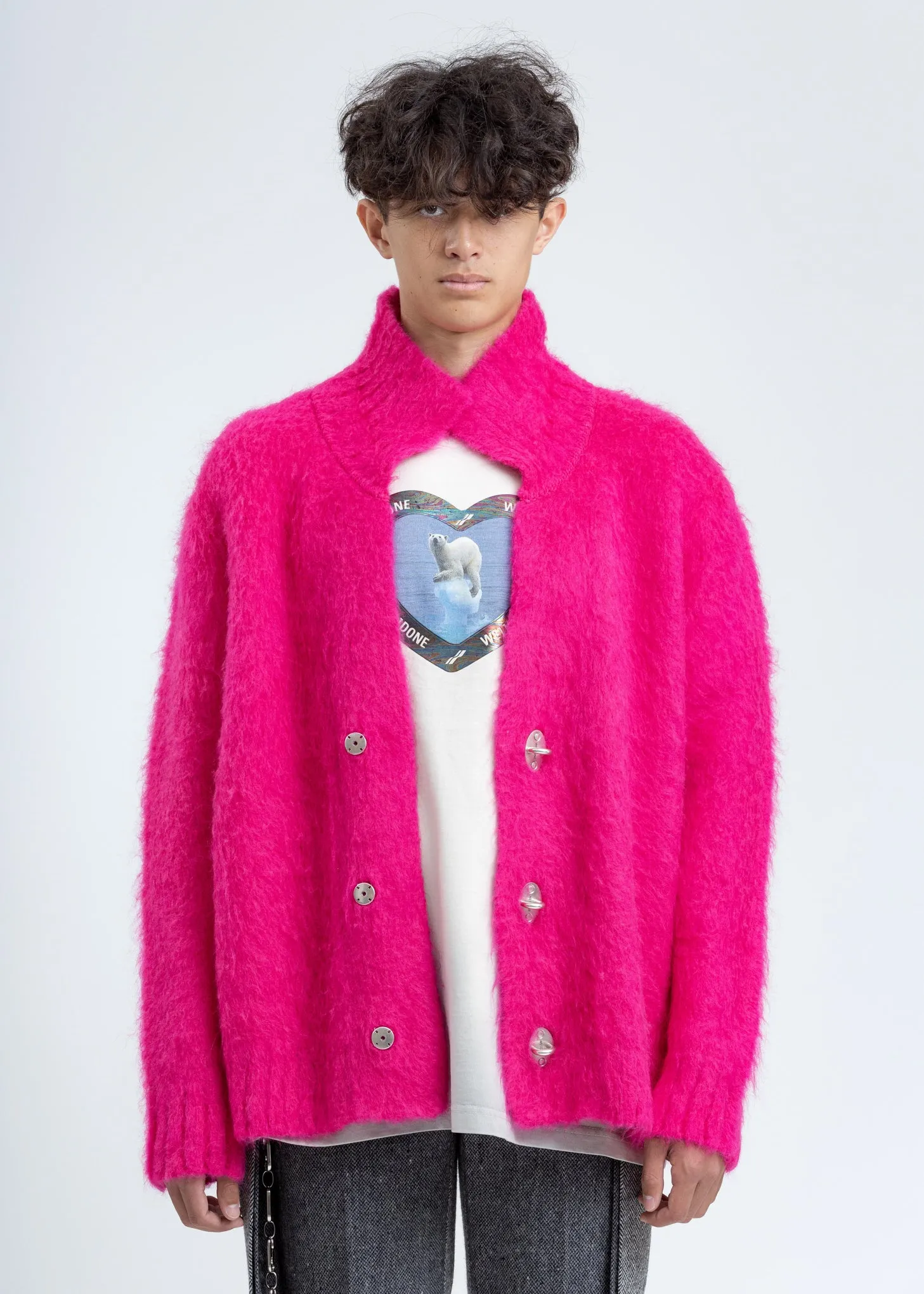 Pink Metal Detail Cardigan